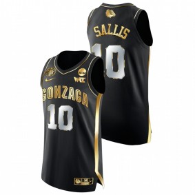 Gonzaga Bulldogs Hunter Sallis 2021-22 Black Golden Edition Basketball Authentic Men Jersey