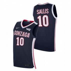 Gonzaga Bulldogs Hunter Sallis 2021-22 Navy College Basketball Elite Men Jersey