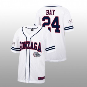 Jason Bay Gonzaga Bulldogs #24 College Baseball Men White Jersey Alumni