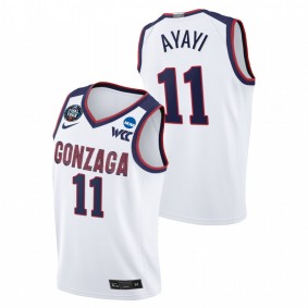 Joel Ayayi Gonzaga Bulldogs White 2021 March Madness Final Four WCC Jersey