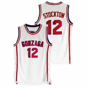 Gonzaga Bulldogs John Stockton White Vintage Basketball College Alumni Men Jersey