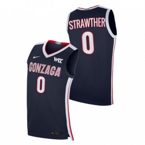 Gonzaga Bulldogs Julian Strawther 2021-22 Navy College Basketball Elite Men Jersey