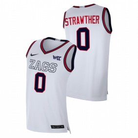 Gonzaga Bulldogs Julian Strawther 2021-22 White College Basketball Replica Men Jersey