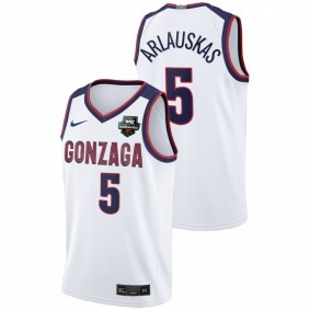 Men Gonzaga Bulldogs #5 White Martynas Arlauskas Limited 2021 WCC Mens Basketball Conference Tournament Champions Jersey