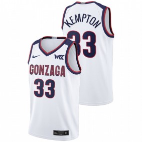 Gonzaga Bulldogs Melody Kempton White 2022 WCC Tournament MOP Men Jersey