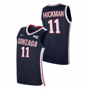 Gonzaga Bulldogs Nolan Hickman 2021-22 Navy College Basketball Elite Men Jersey