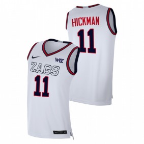 Gonzaga Bulldogs Nolan Hickman 2021-22 White College Basketball Replica Men Jersey