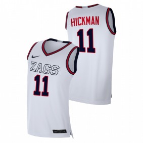 Gonzaga Bulldogs Nolan Hickman White 2022 NBA Draft top prospect Replica Jersey