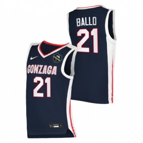 Men Gonzaga Bulldogs #21 Navy Oumar Ballo Elite 2021 WCC Mens Basketball Conference Tournament Champions Jersey