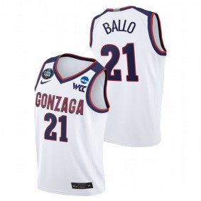 Oumar Ballo Gonzaga Bulldogs White 2021 March Madness Final Four WCC Jersey