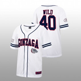 Owen Wild Gonzaga Bulldogs #40 College Baseball Men White Jersey Free Spirited