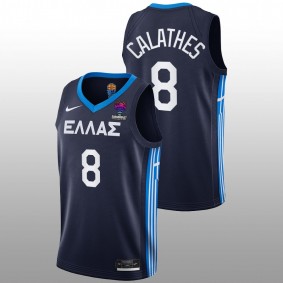 Greece Team Nick Calathes Navy EuroBasket 2022 Away Men Jersey