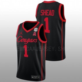 Jamal Shead #1 Black Houston Cougars 2022-23 College Basketball Jersey