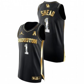 Jamal Shead Houston Cougars Black Golden Edition College Basketball Jersey