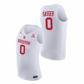 Men Houston Cougars Marcus Sasser White Home 2021 March Madness Jersey