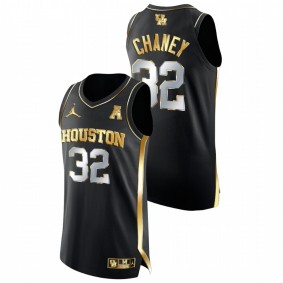 Reggie Chaney Houston Cougars Black Golden Edition College Basketball Jersey