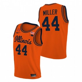 Men Illinois Fighting Illini #44 Orange Adam Miller 2021 Big Ten Tournament Champions College Basketball Jersey