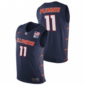 Alfonso Plummer #11 Navy Illinois Fighting Illini 2021-22 Replica College Basketball Jersey