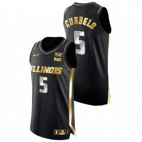 Andre Curbelo Illinois Fighting Illini Black Golden Edition College Basketball Jersey