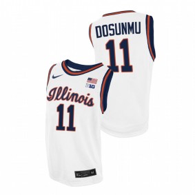 Ayo Dosunmu Illinois Fighting Illini 2021 White Throwback College Basketball Jersey