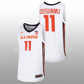 Ayo Dosunmu #11 White Illinois Fighting Illini Basketball Home Jersey