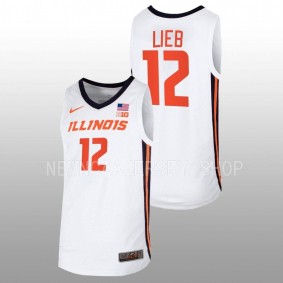 Brandon Lieb #12 White Illinois Fighting Illini 2022-23 Basketball Home Jersey