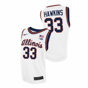 Coleman Hawkins #33 White Illinois Fighting Illini 2021-22 Replica College Basketball Jersey