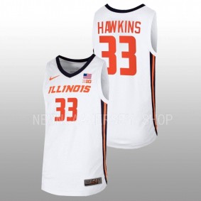 Coleman Hawkins #33 White Illinois Fighting Illini 2022-23 Basketball Home Jersey