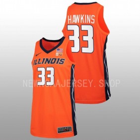 Illinois Fighting Illini Coleman Hawkins 2022-23 Orange Replica Basketball Men Jersey