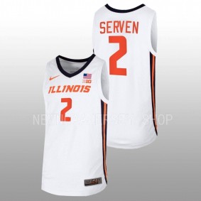 Connor Serven #2 White Illinois Fighting Illini 2022-23 Basketball Home Jersey