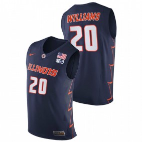 Men Illinois Fighting Illini Da'Monte Williams Navy Replica 2021 Big Ten Tournament Champions Jersey