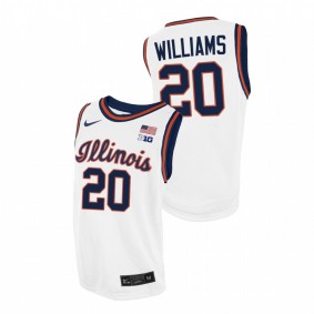 Da'Monte Williams Illinois Fighting Illini 2021 White Throwback College Basketball Jersey