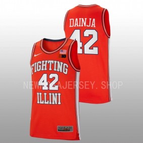 Dain Dainja #42 Orange Illinois Fighting Illini 2022-23 Retro Basketball Jersey