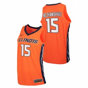 Giorgi Bezhanishvili Illinois Fighting Illini 2020-21 Orange Replica College Basketball Jersey