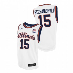 Giorgi Bezhanishvili Illinois Fighting Illini 2021 White Throwback College Basketball Jersey