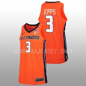 Illinois Fighting Illini Jayden Epps 2022-23 Orange Replica Basketball Men Jersey