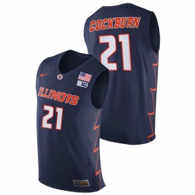 Men Illinois Fighting Illini Kofi Cockburn Navy Replica 2021 Big Ten Tournament Champions Jersey