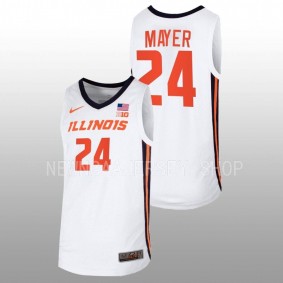 Matthew Mayer #24 White Illinois Fighting Illini 2022-23 Basketball Home Jersey