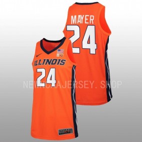 Illinois Fighting Illini Matthew Mayer 2022-23 Orange Replica Basketball Men Jersey