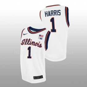 Illinois Fighting Illini Sencire Harris 2022-23 White Script Throwback College Basketball Men Jersey