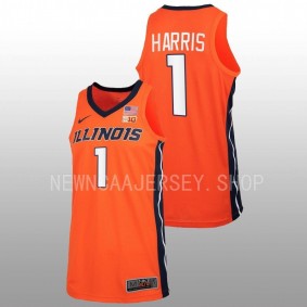 Illinois Fighting Illini Sencire Harris 2022-23 Orange Replica Basketball Men Jersey