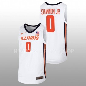 Terrence Shannon Jr. #0 White Illinois Fighting Illini 2022-23 Basketball Home Jersey