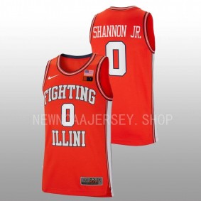 Terrence Shannon Jr. #0 Orange Illinois Fighting Illini 2022-23 Retro Basketball Jersey