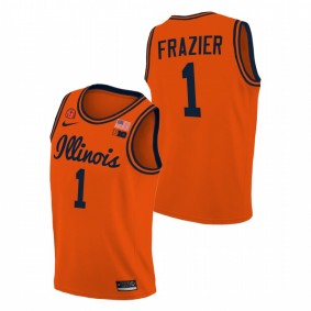 Men Illinois Fighting Illini #1 Orange Trent Frazier 2021 Big Ten Tournament Champions College Basketball Jersey