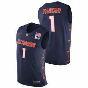 Men Illinois Fighting Illini Trent Frazier Navy Replica 2021 Big Ten Tournament Champions Jersey