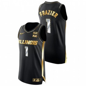 Trent Frazier Illinois Fighting Illini Black Golden Edition College Basketball Jersey