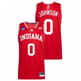 Indiana Hoosiers Xavier Johnson Red 2022 NCAA March Madness Basketball Men Jersey