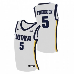 C.J. Fredrick Iowa Hawkeyes 2020-21 White Home College Basketball Jersey