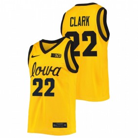 Iowa Hawkeyes Caitlin Clark 2022 Gold B1G Tournament Championship Men Jersey