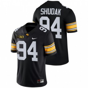 Caleb Shudak Iowa Hawkeyes 2021-22 Black College Football Game Jersey